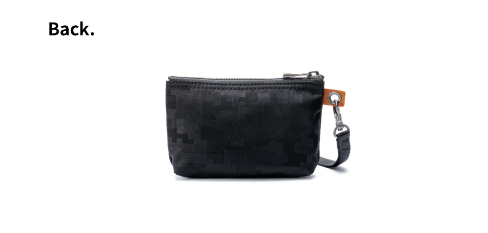 satana 黑色化妝包 萬用包 零錢包 收納包 配件包 小包包 城市光影萬用包-樂高壓紋 SOS1390-729 背面照