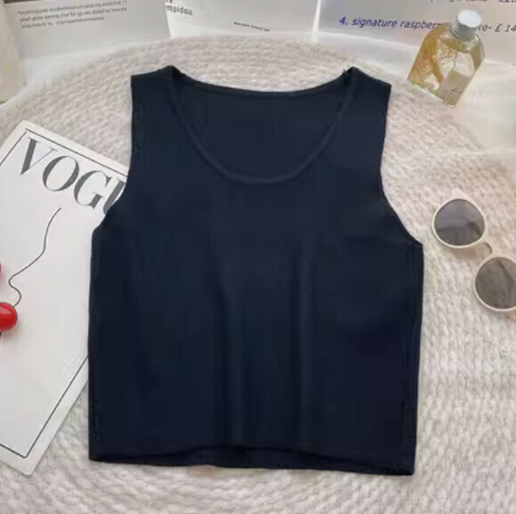 Pre-Autumn Knitted Vest (Black) [One Size]
