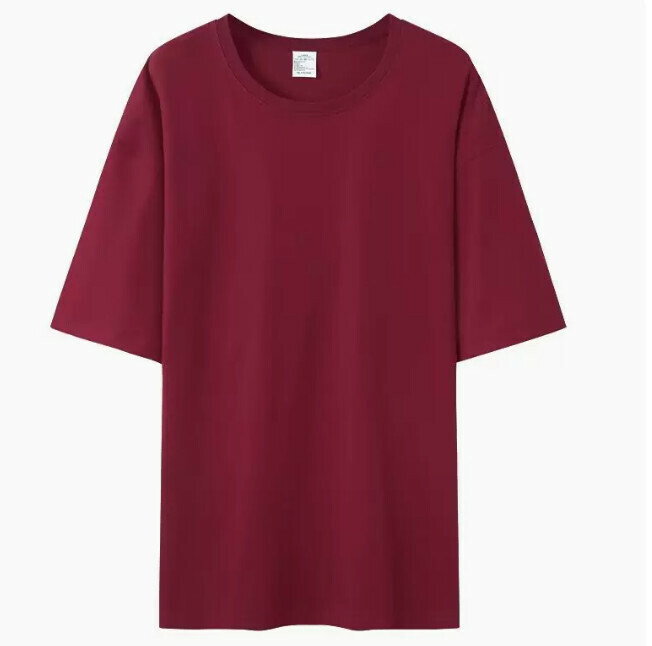 熱推不透純棉打底短袖t恤男（酒紅色 尺碼：S-3XL）（下單後聯絡客服確認發貨尺碼）