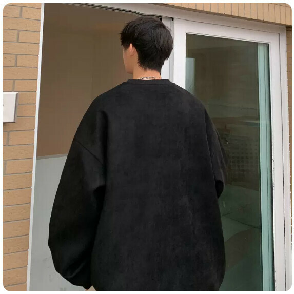 熱推復古衛衣男春秋（黑色【M_5XL碼】（下單後聯繫客服確認發貨尺碼）