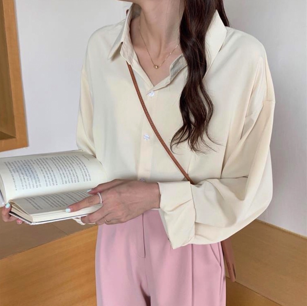 Hot Selling Western Chic Long Sleeve Shirt (Apricot) (Size: One Size)