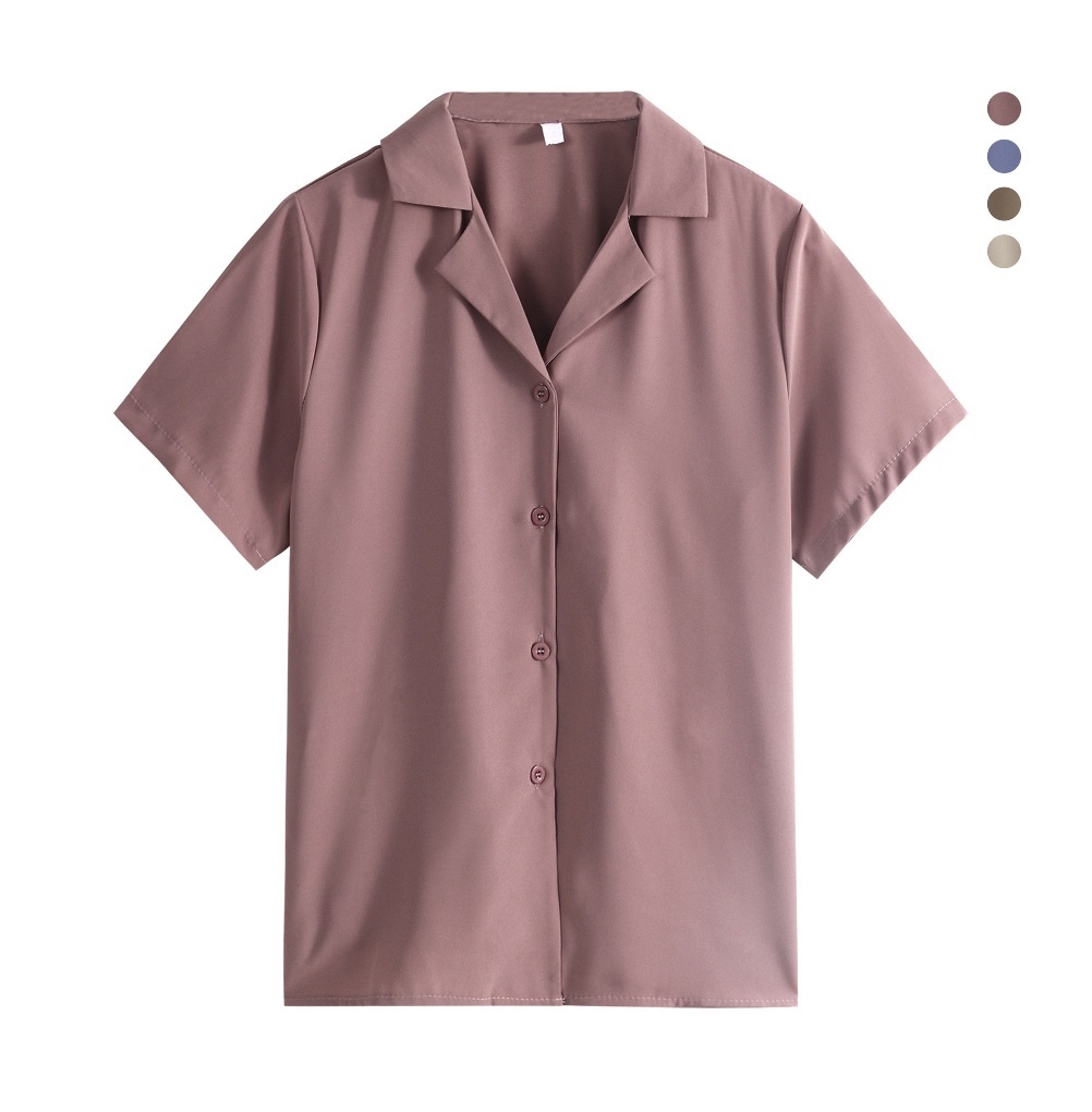 Hot Selling Thin Women's Shirt Chiffon Top (Pink) (Size: One Size)
