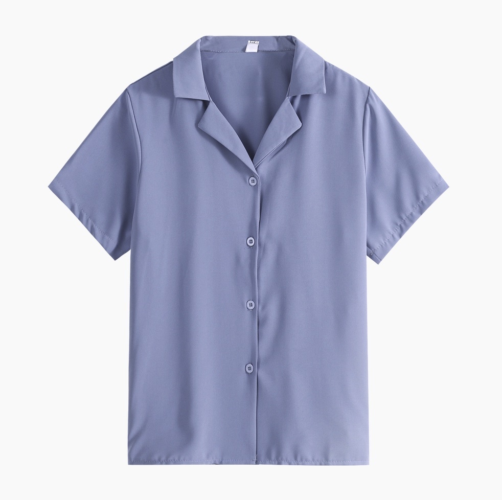 Hot Selling Thin Women's Shirt Chiffon Top (Blue) (Size: One Size)