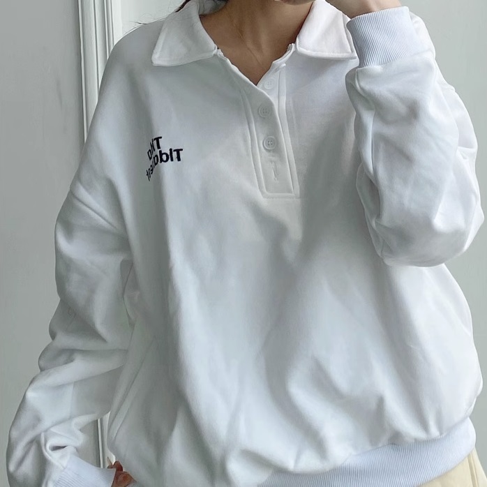熱賣字母刺繡長袖運動衛衣(白色)(S-L碼)(下單後聯絡客服確認發貨尺碼)