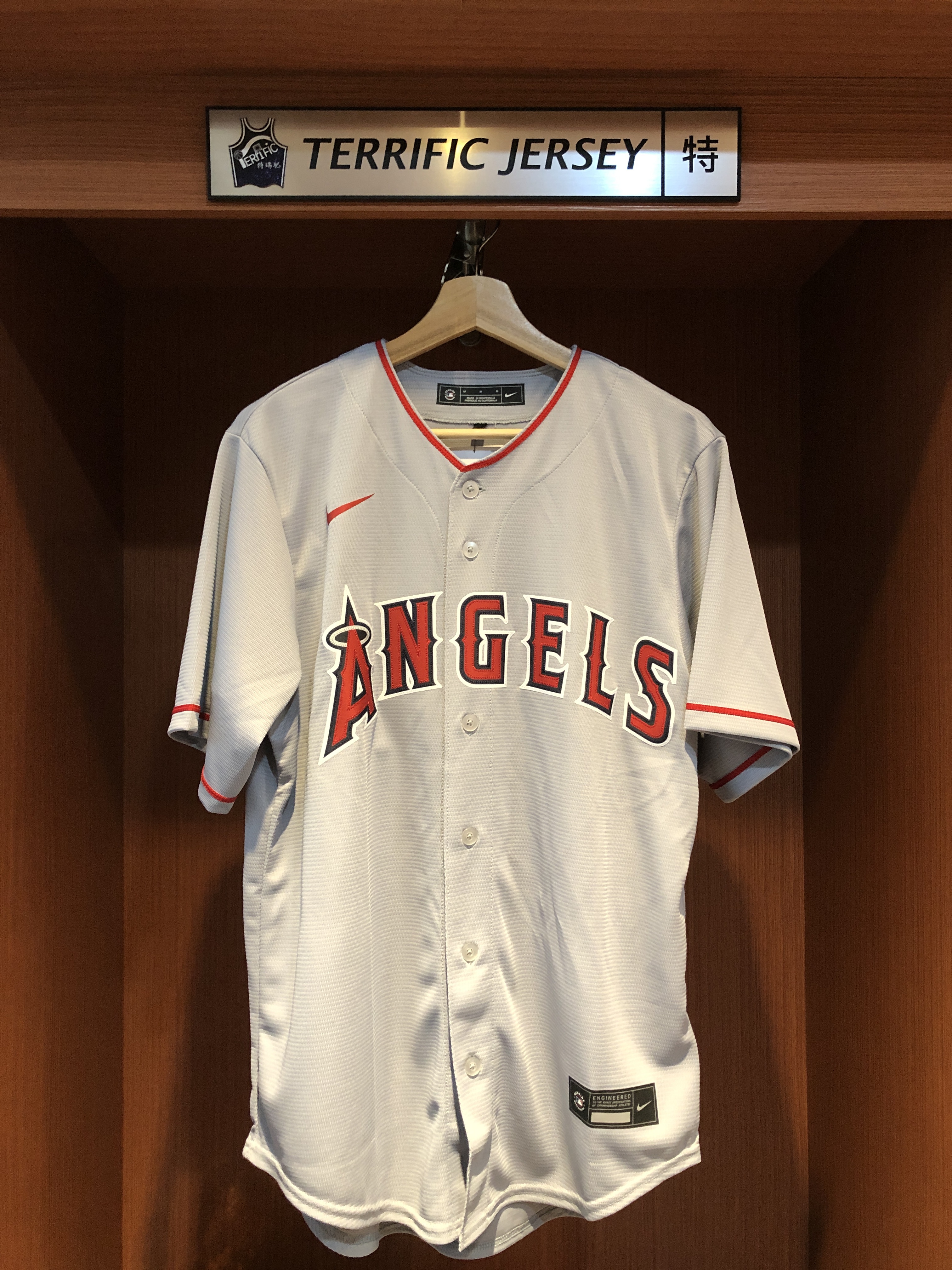 MLB球衣 Mike Trout 洛杉磯天使灰 Nike Replica Player Name Jersey 球迷版 熱轉印 全新