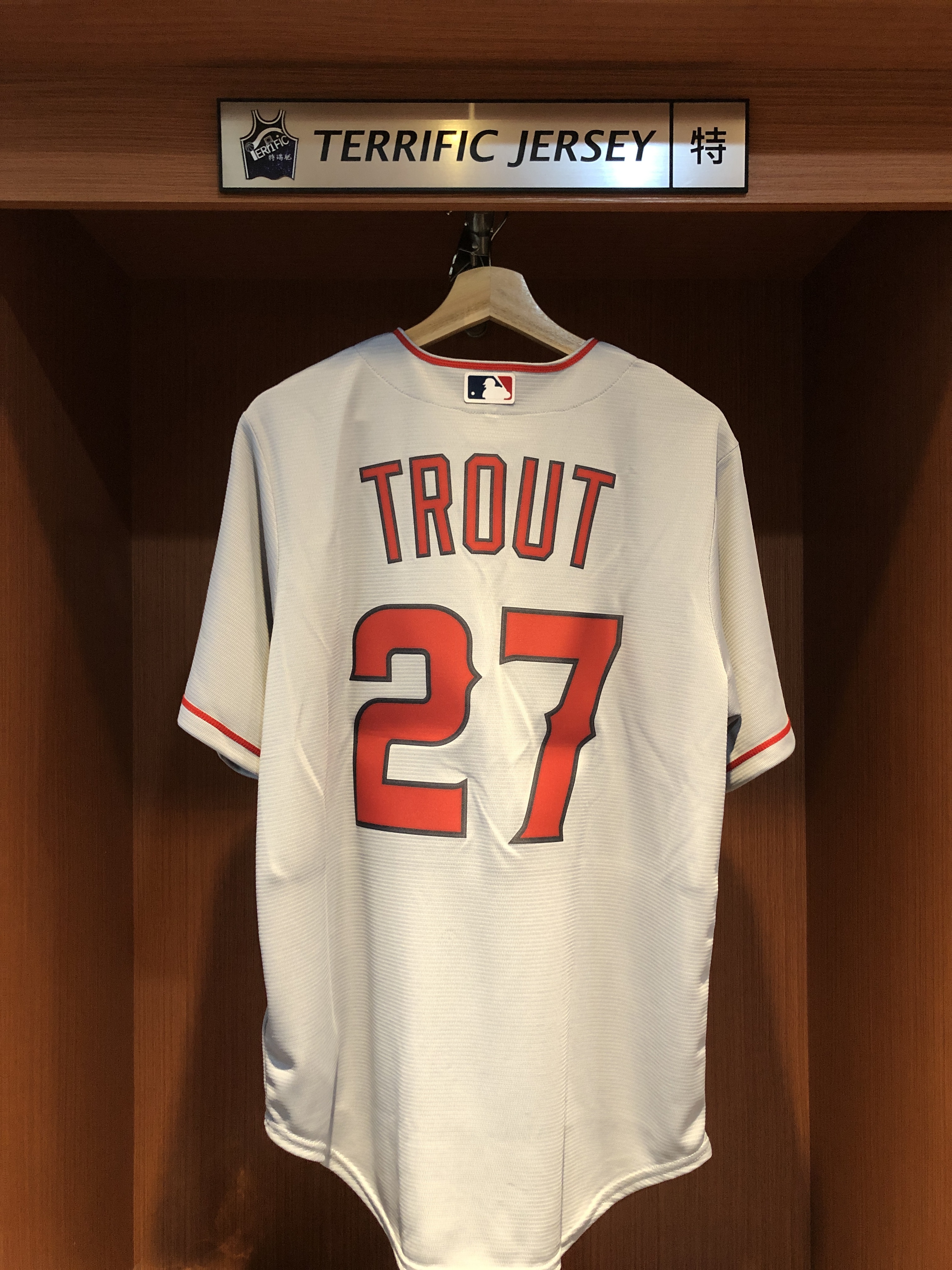 MLB球衣 Mike Trout 洛杉磯天使灰 Nike Replica Player Name Jersey 球迷版 熱轉印 全新