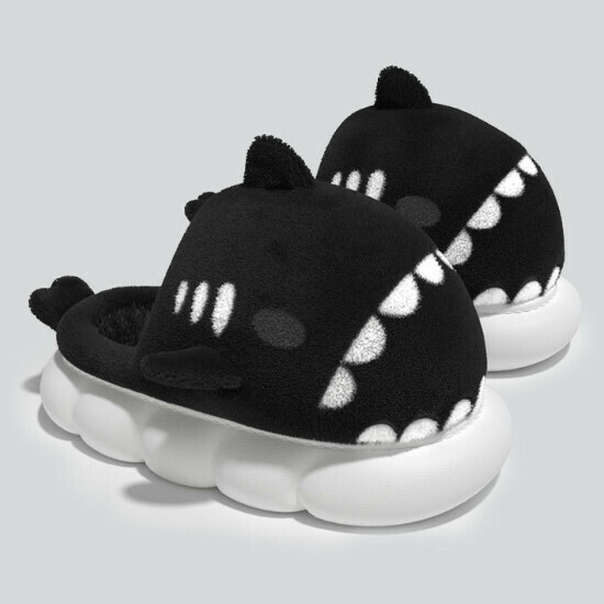 Hot Selling Fatty Shark Couple Style Cotton Slippers [Far Mountain Gray] [36-45 Sizes] (Please contact customer service to confirm the delivery size after placing an order)