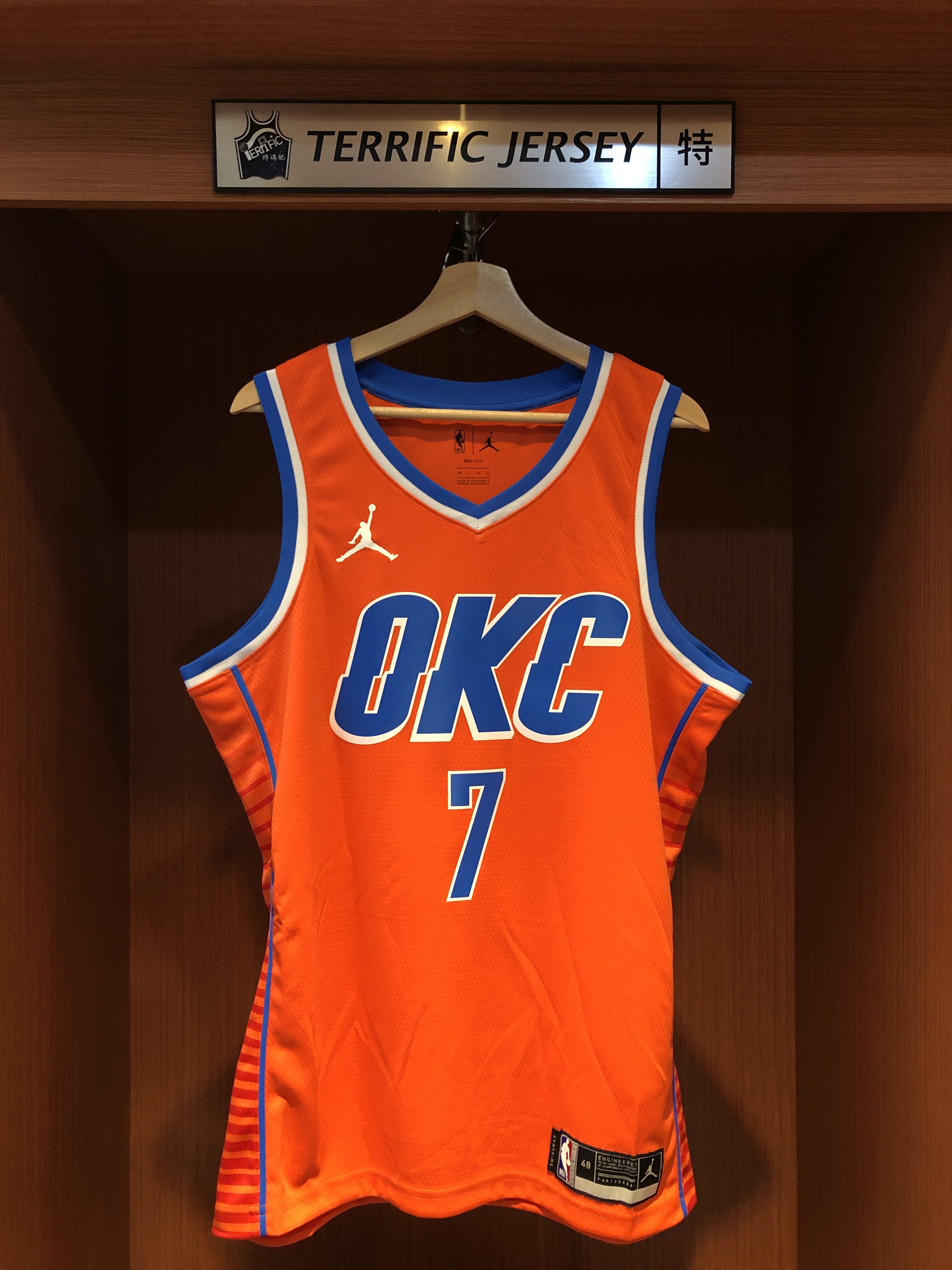 NBA球衣 Chet Holmgren 奧克拉荷馬雷霆橘 Statement Jordan Swingman 球迷版 熱轉印 全新