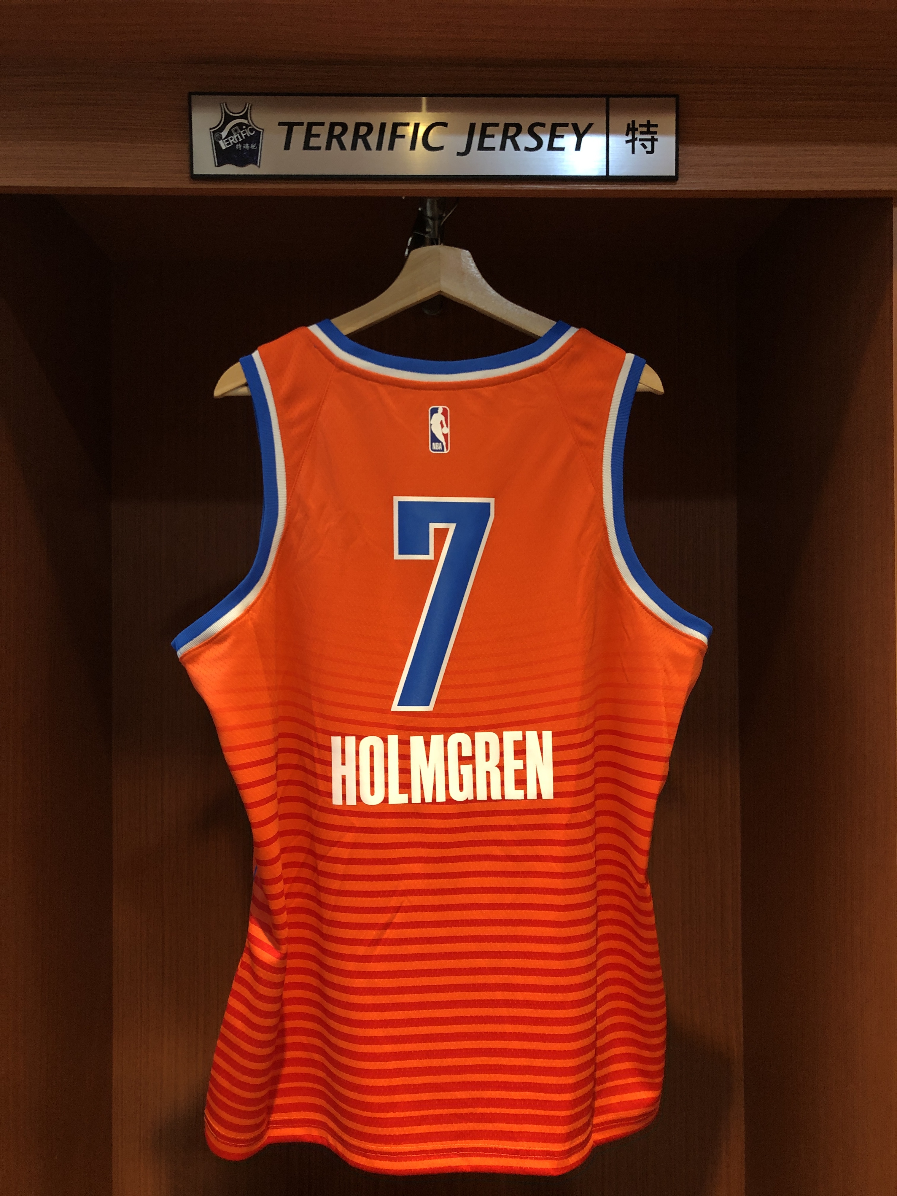 NBA球衣 Chet Holmgren 奧克拉荷馬雷霆橘 Statement Jordan Swingman 球迷版 熱轉印 全新