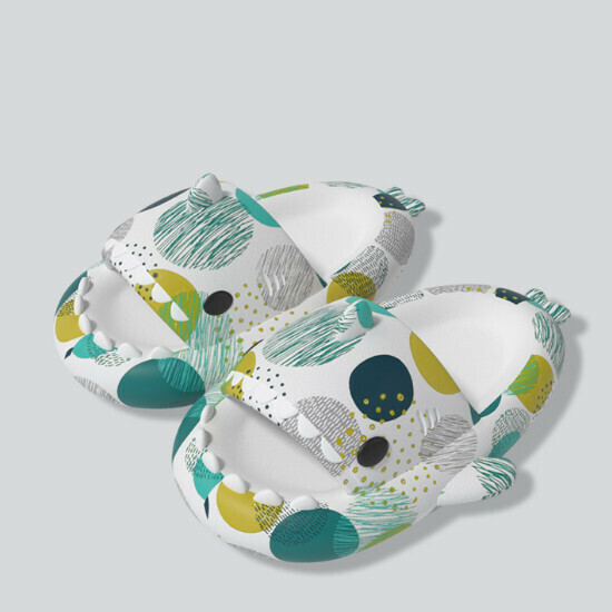 Hot selling shark wear-resistant hollow slippers [small round shark green] [size 36-45] (please contact customer service to confirm the delivery size after placing the order)