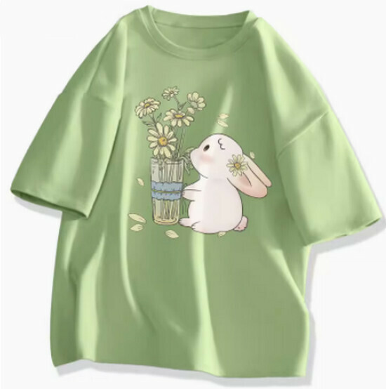 Hot selling short-sleeved cotton T-shirt [Fruit Green (Hope)] [S-2XL Size] (please contact customer service to confirm the delivery size after placing the order)