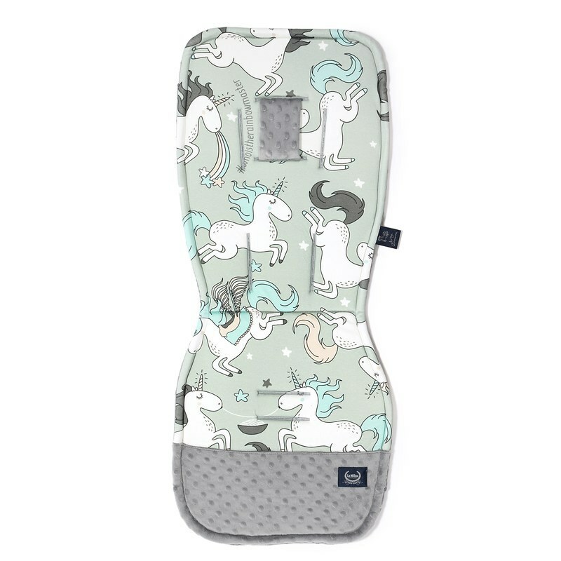 La Millou波蘭 Jersey豆豆推車坐墊｜童話獨角獸(綠底)｜銀河星空灰