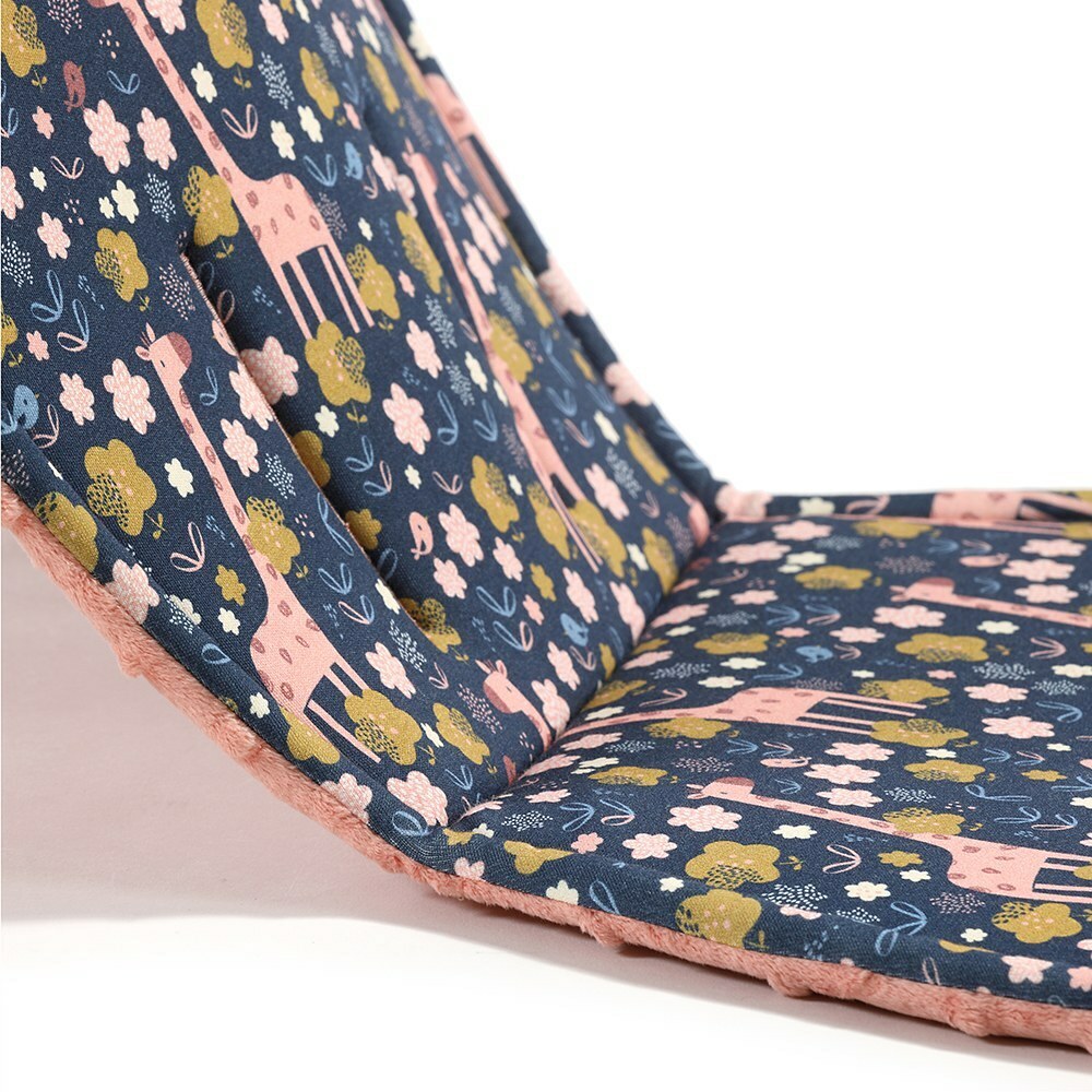 La Millou波蘭 Jersey豆豆推車坐墊｜長頸鹿花園｜果漾蜜桃粉