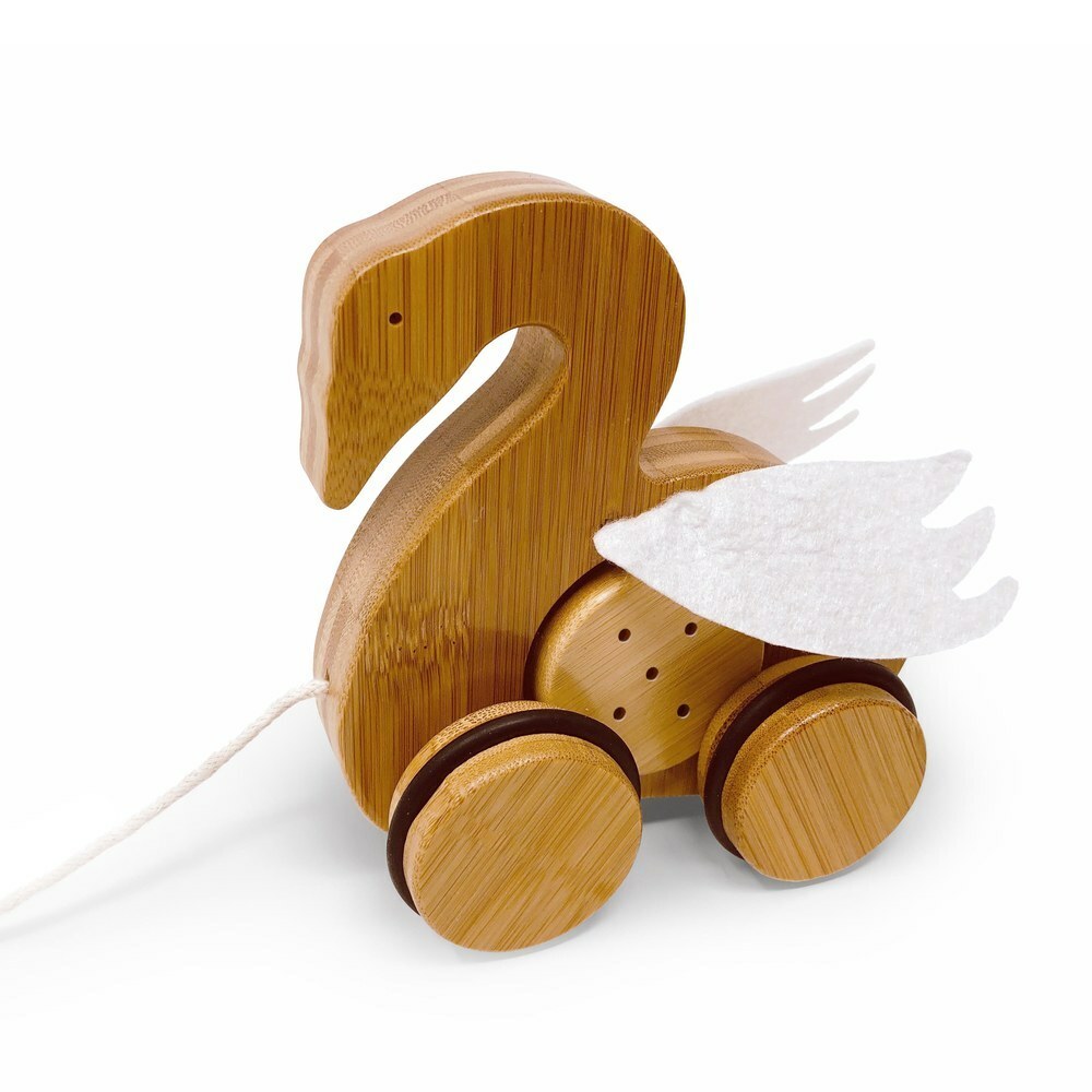 Kinderfeets美國 木製互動小玩具牽繩玩具系列｜搖擺天鵝