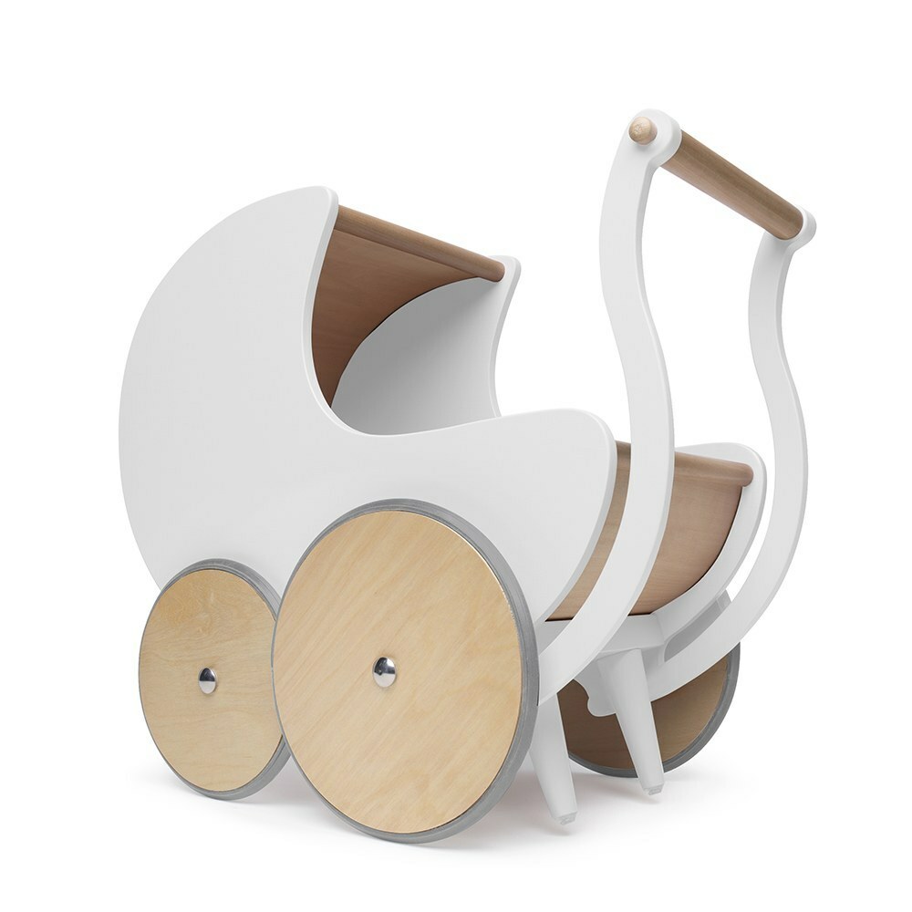 Kinderfeets美國 木製肌力學步車初心者南瓜馬車系列｜粉白