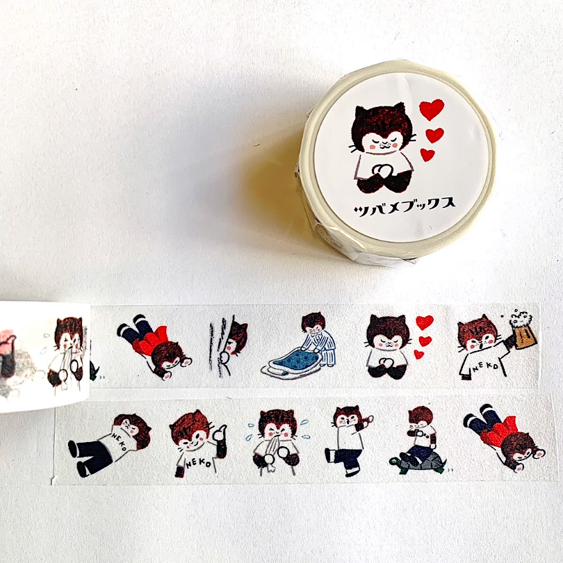 Tsubame Books Washi Tape－Nezu Neko Chan | **1m Length**