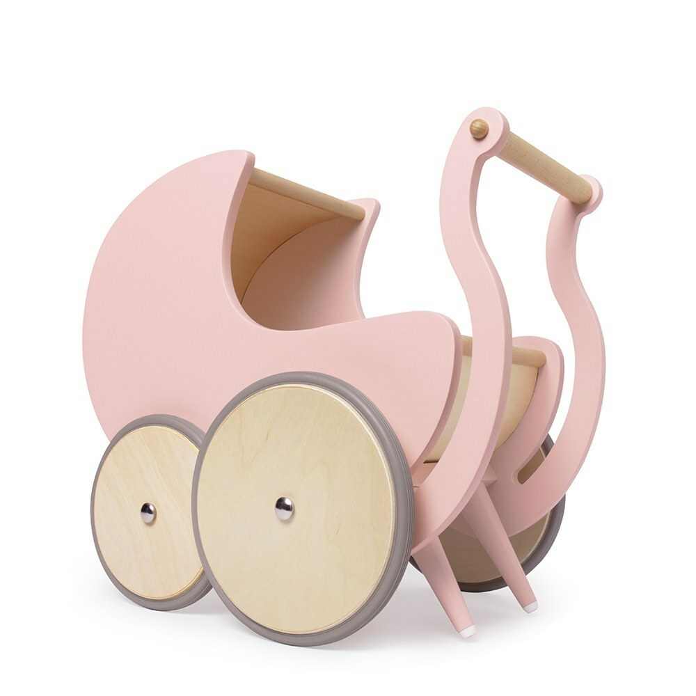 Kinderfeets美國 木製肌力學步車初心者南瓜馬車系列｜粉紅