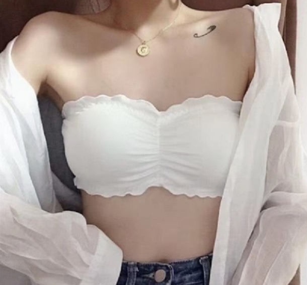 激抵無肩帶抹胸胸圍(牛奶白）（尺碼:均碼)