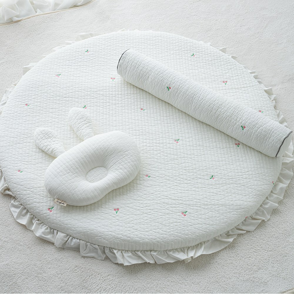  lolbaby韓國 3D立體純棉造型嬰兒枕｜兔兔(白)