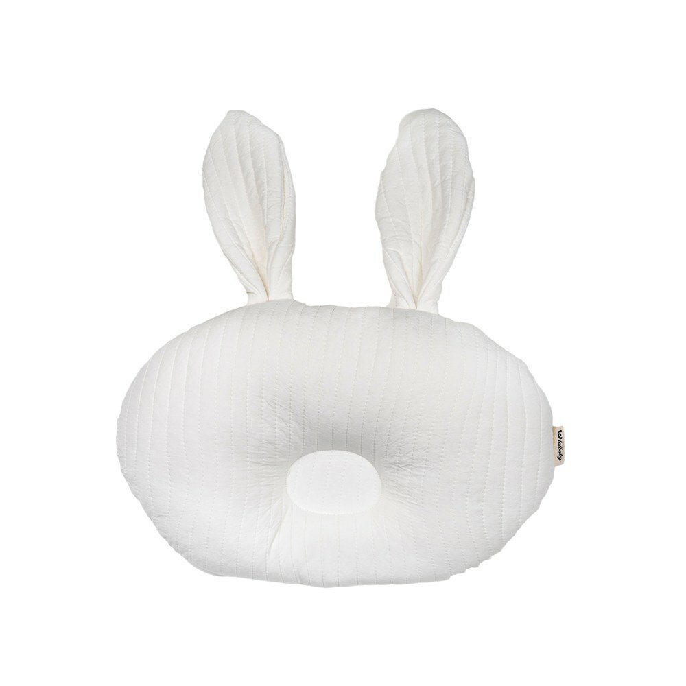 lolbaby韓國 3D立體純棉造型嬰兒枕｜兔兔(白)