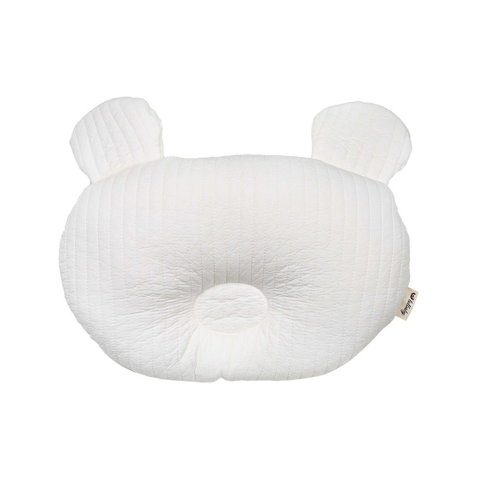  lolbaby韓國 3D立體純棉造型嬰兒枕｜熊熊(白)