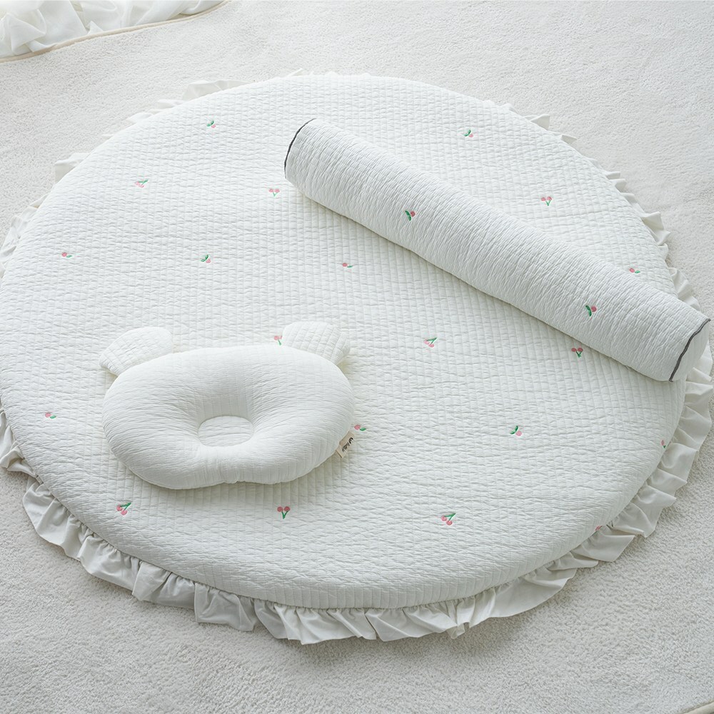  lolbaby韓國 3D立體純棉造型嬰兒枕｜熊熊(白)