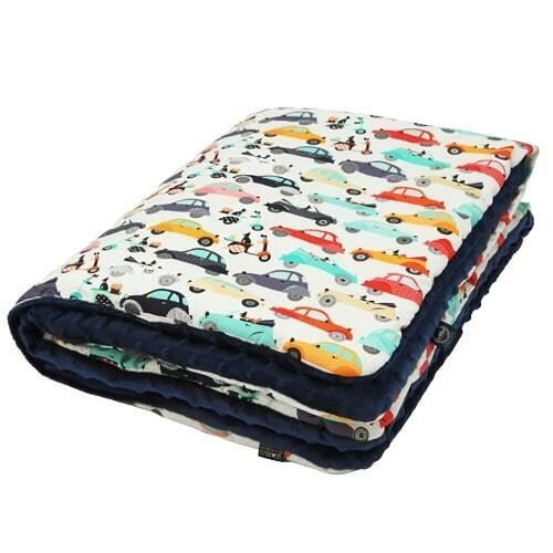 La Millou波蘭 暖膚豆豆毯｜法鬥噗噗車｜勇氣海軍藍