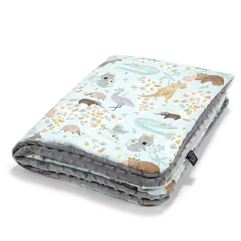 La Millou波蘭 暖膚豆豆毯｜澳洲森友會(藍底)｜銀河星空灰