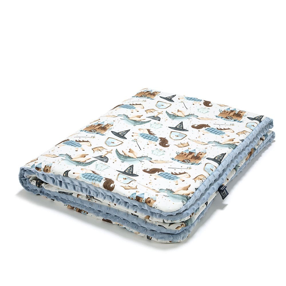 La Millou波蘭 暖膚豆豆毯｜仙履奇緣(藍底)｜哥倫比亞藍