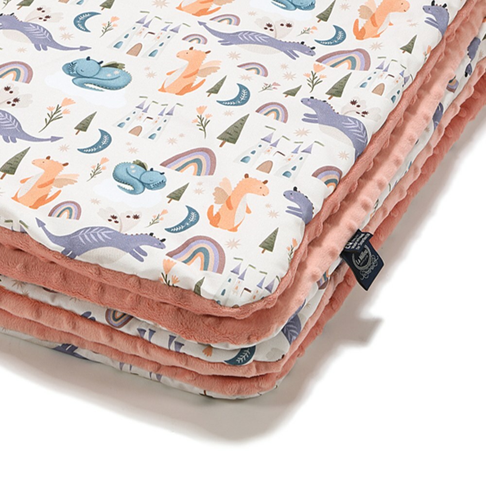 La Millou波蘭 暖膚豆豆毯｜肚肚胖火龍｜果漾蜜桃粉