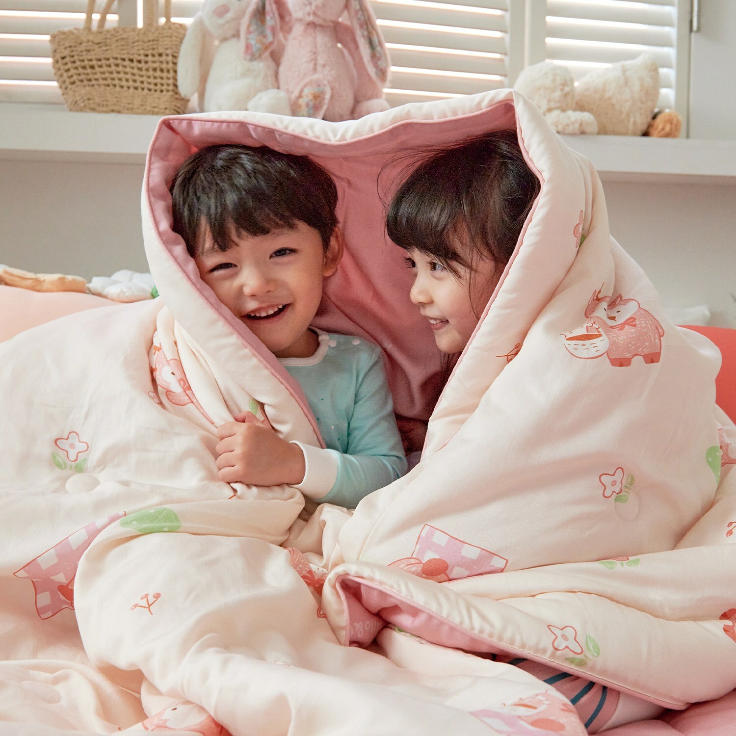 Milo&Gabby美國 小童加大款輕柔舒適｜天絲莫代爾棉被薄棉款(110x150cm)｜午茶野餐Bambi