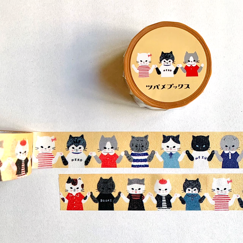 Tsubame Books Washi Tape－Neko Friends | **1m Length**