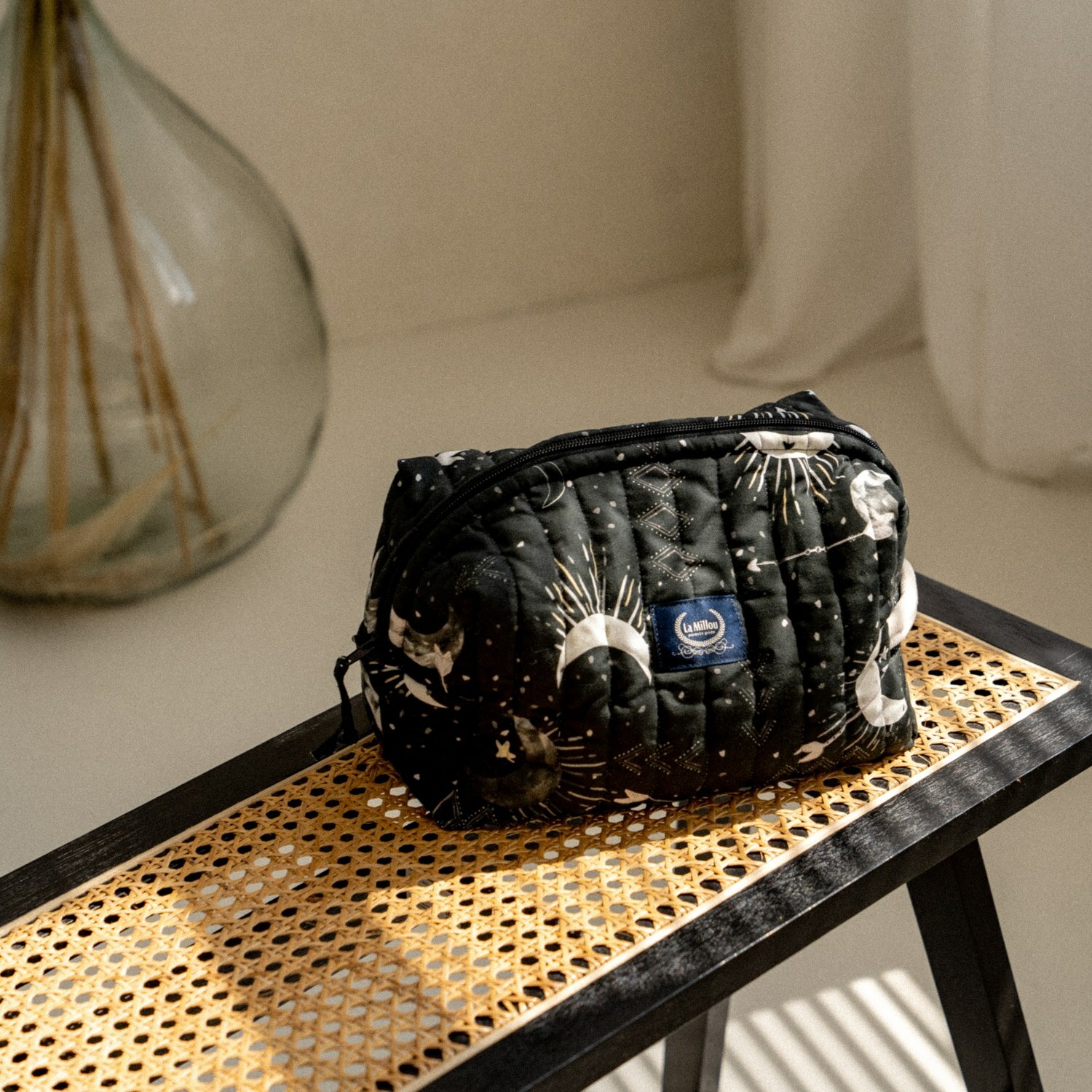 La Millou波蘭 Molette 舒適絨布 ‧ 旅行化妝包｜月光女神(黑夜)