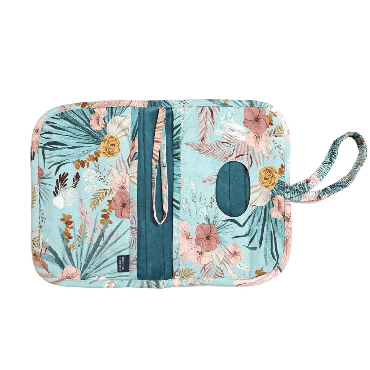 La Millou波蘭 Molette 舒適絨布 ‧ 旅行收納掛袋｜棕櫚美妍花(綠底)