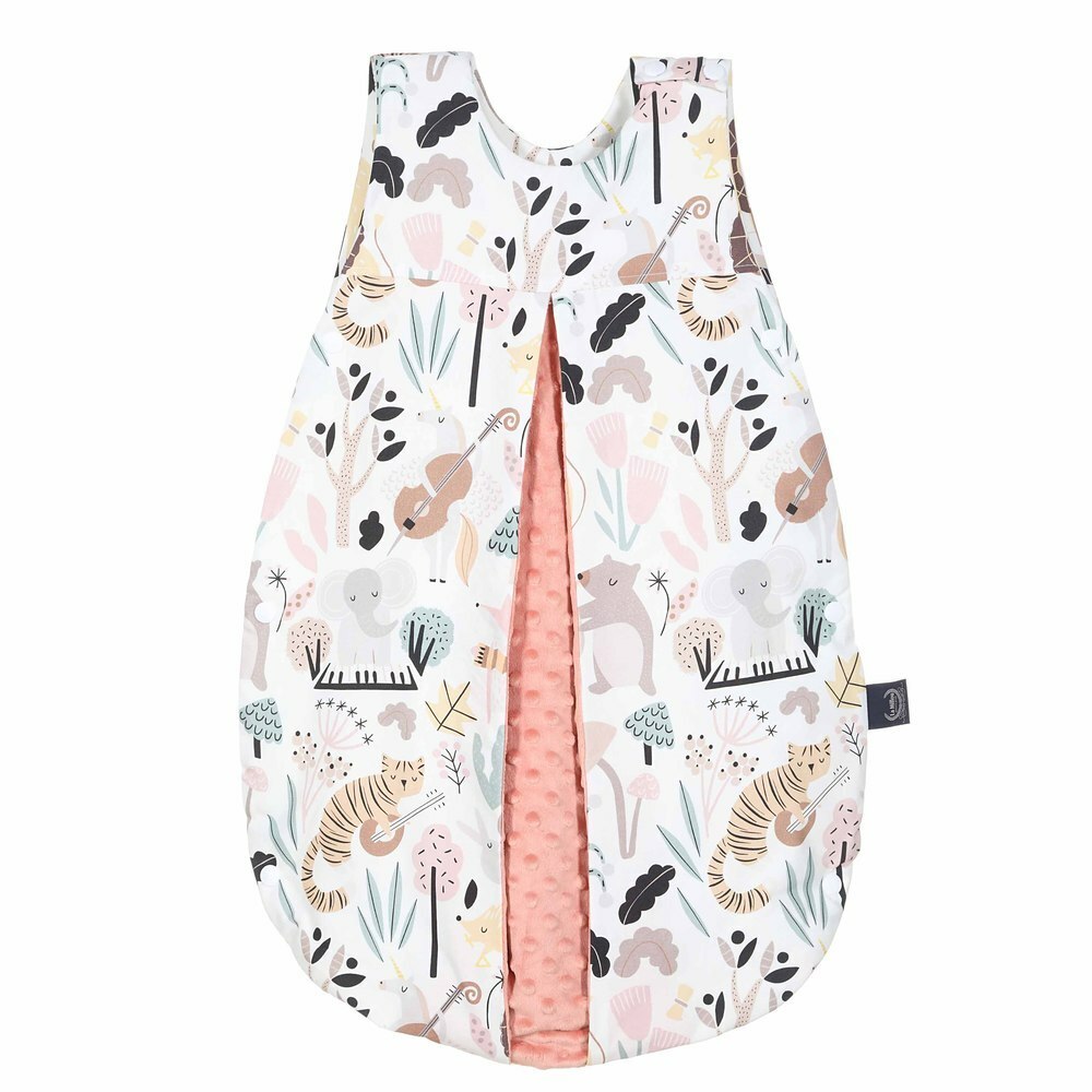 La Millou波蘭 豆豆防踢被/防踢背心分腿扣(70cm)｜動物交響樂｜果漾蜜桃粉