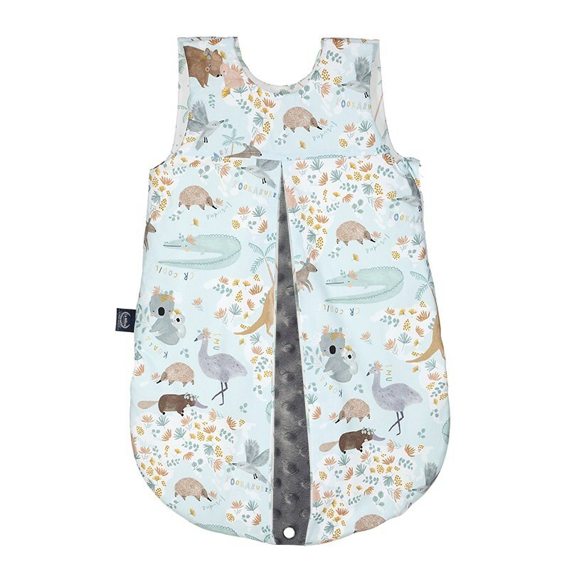 La Millou波蘭 豆豆防踢被/防踢背心分腿扣(70cm)｜澳洲森友會(藍底)｜銀河星空灰