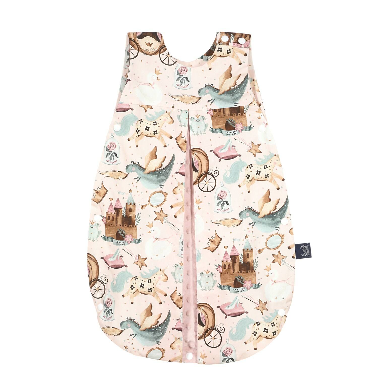 La Millou波蘭 豆豆防踢被/防踢背心分腿扣(70cm)｜仙履奇緣(粉底)｜煙燻櫻花粉