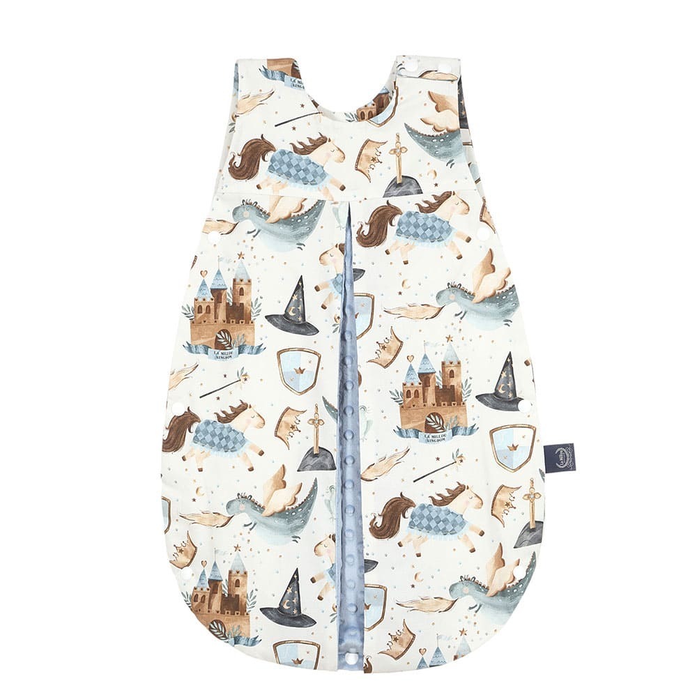 La Millou波蘭 豆豆防踢被/防踢背心分腿扣(70cm)｜仙履奇緣(藍底)｜哥倫比亞藍