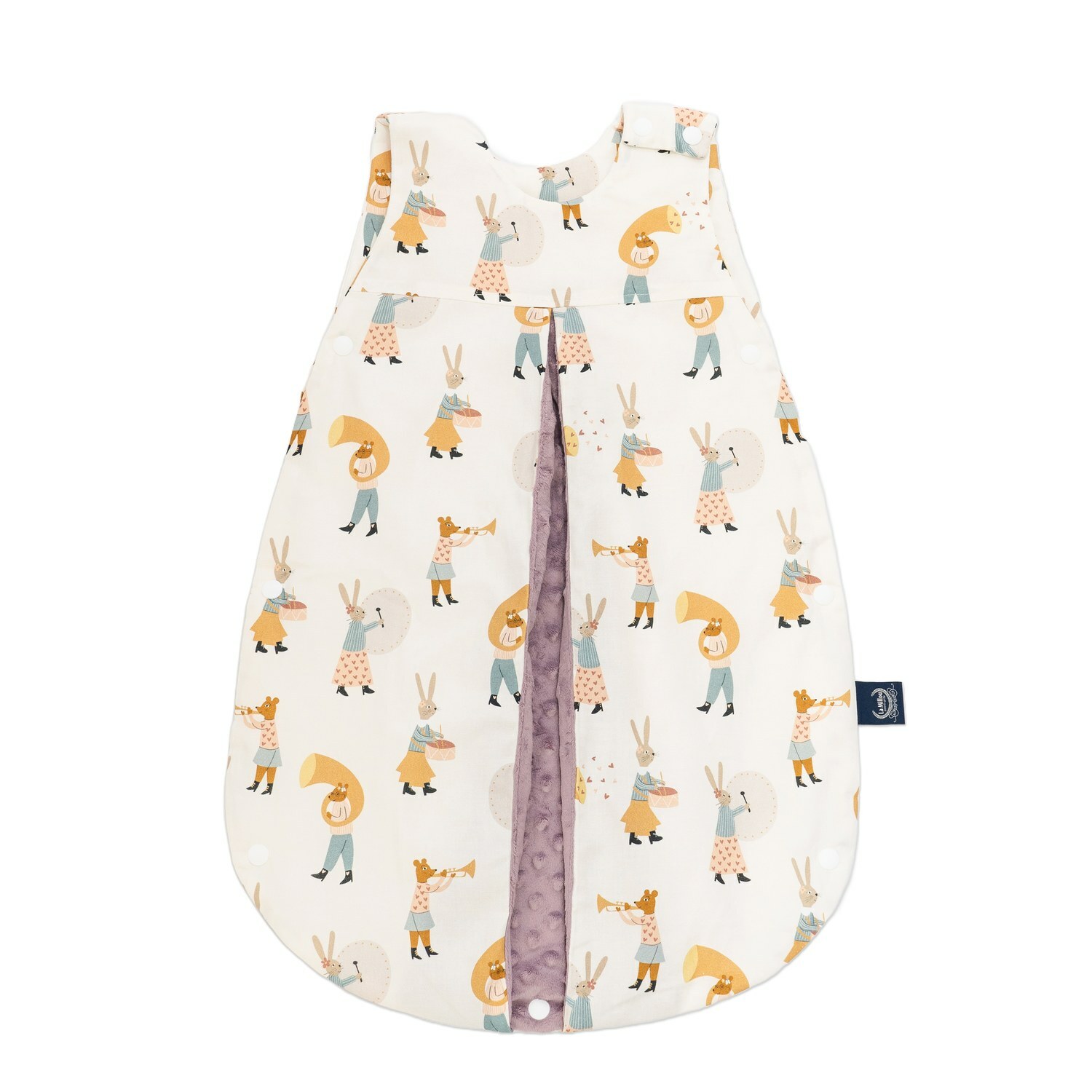 La Millou波蘭 豆豆防踢被/防踢背心分腿扣(70cm)｜兔兔演奏家(粉)｜法式香檳紫