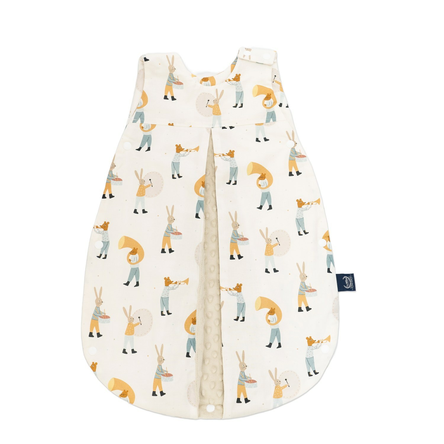 La Millou波蘭 豆豆防踢被/防踢背心分腿扣(70cm)｜兔兔演奏家(藍)｜伊莉沙白