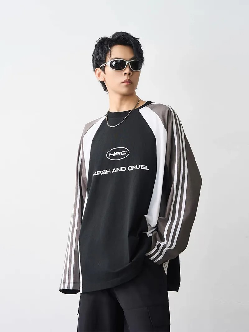 Harsh and Cruel 24SS 撞色拼接解構圓領長袖 HZ233​​020568