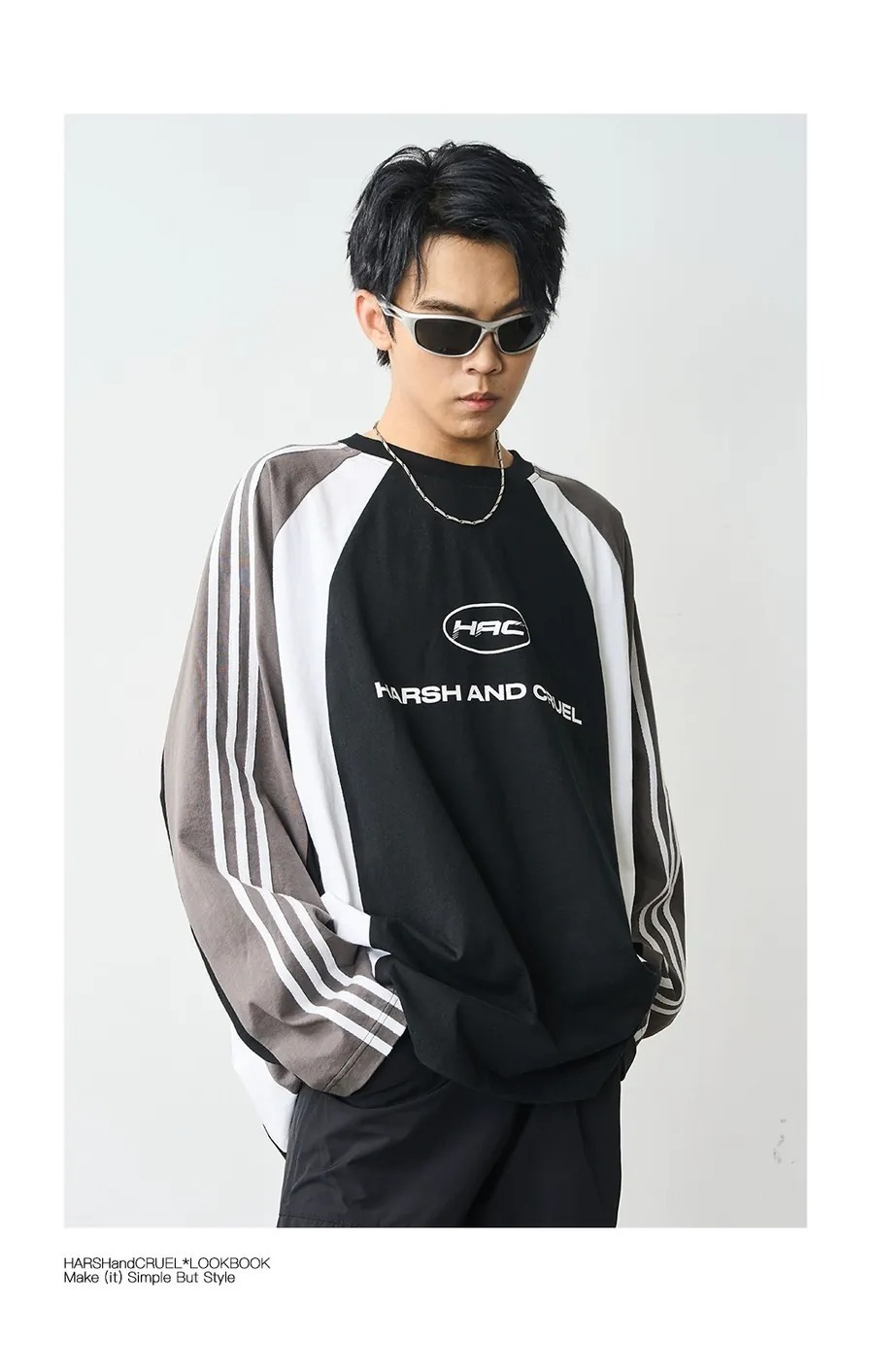 Harsh and Cruel 24SS 撞色拼接解構圓領長袖 HZ233​​020568