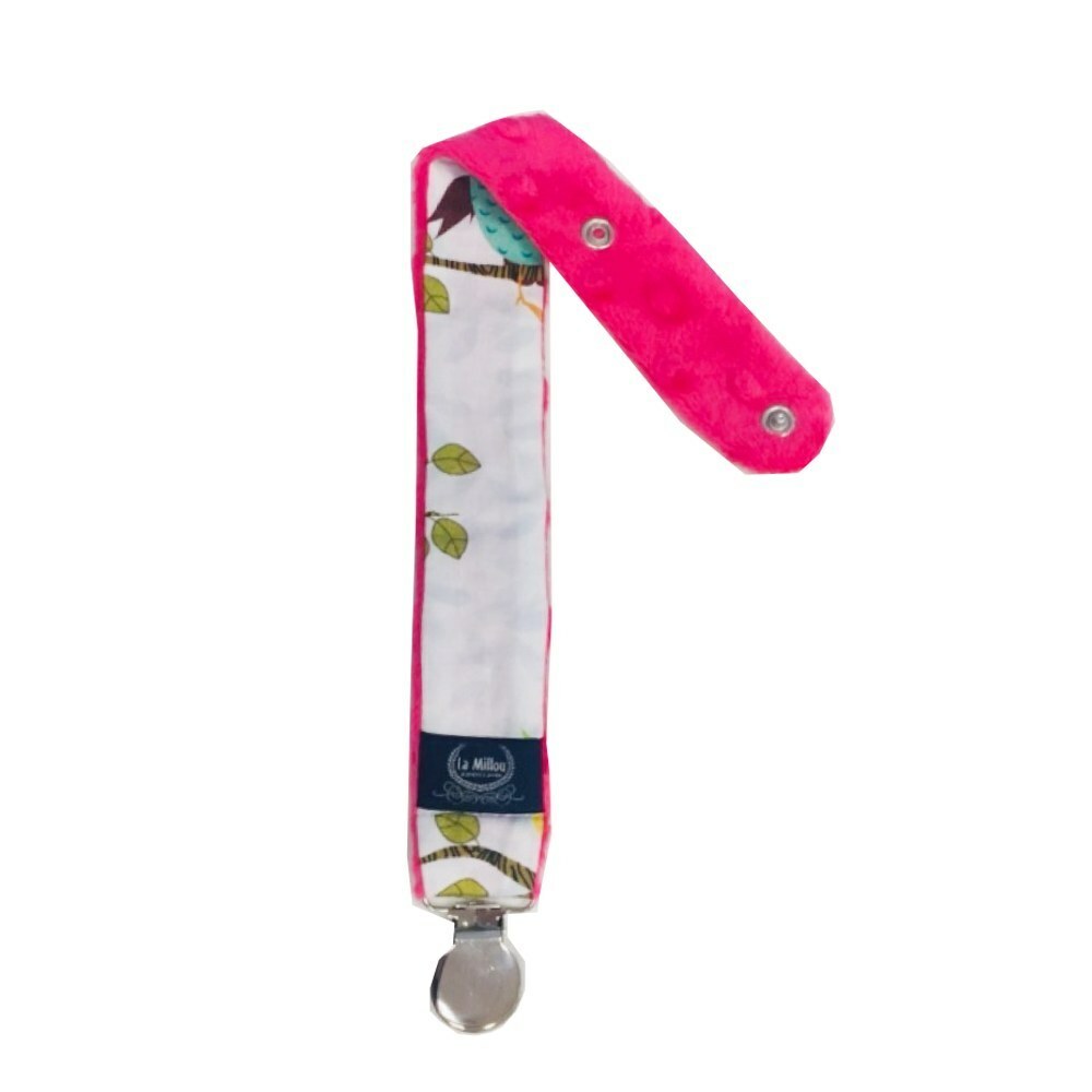 La Millou波蘭 豆豆奶嘴帶｜樹屋貓頭鷹｜粉紅棉花糖