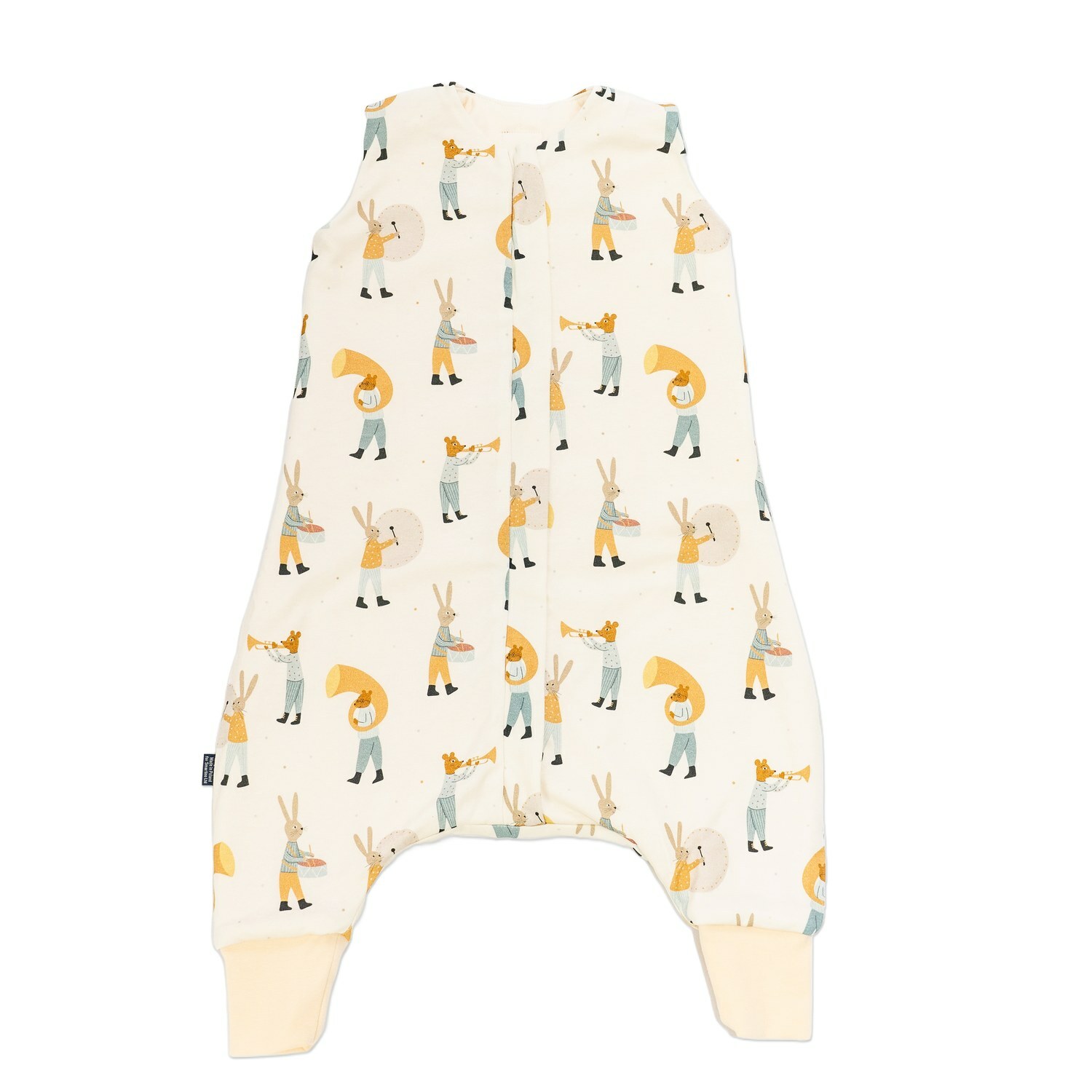 La Millou波蘭 有機棉防踢被/防踢睡袋分腿褲(78cm)(1~2.5y)｜兔兔演奏家(藍)