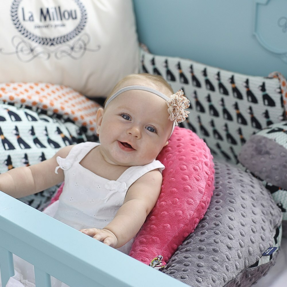 La Millou波蘭 黛安奶奶的雞｜豆豆哺乳枕｜粉紫馬卡龍