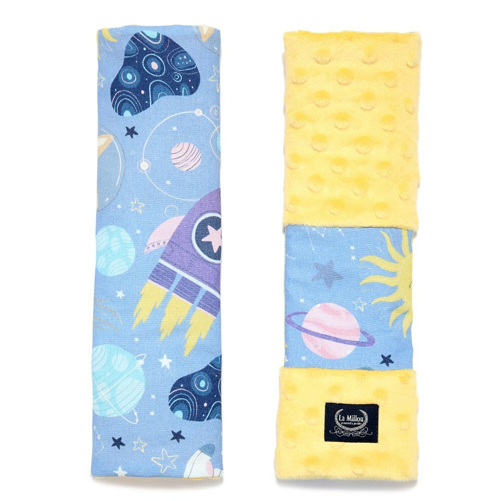 La Millou波蘭 豆豆安全帶保護套｜星空胖柯基(藍底)｜清恬芒果黃