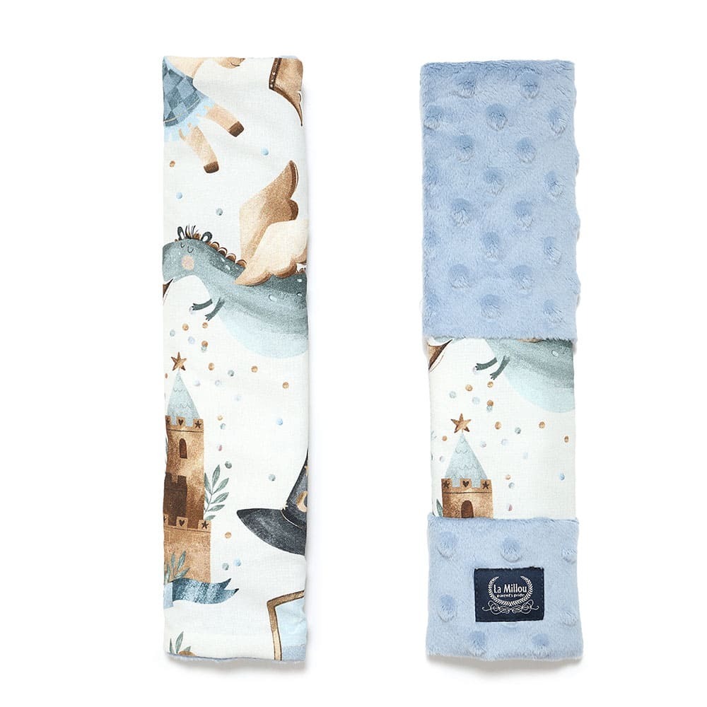 La Millou波蘭 豆豆安全帶保護套｜仙履奇緣(藍底)｜哥倫比亞藍