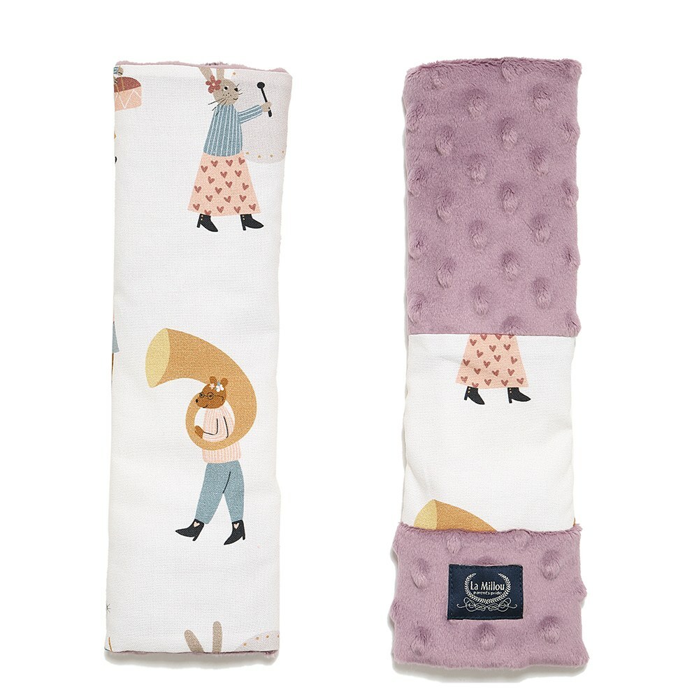 La Millou波蘭 豆豆安全帶保護套｜兔兔演奏家(粉)｜法式香檳紫