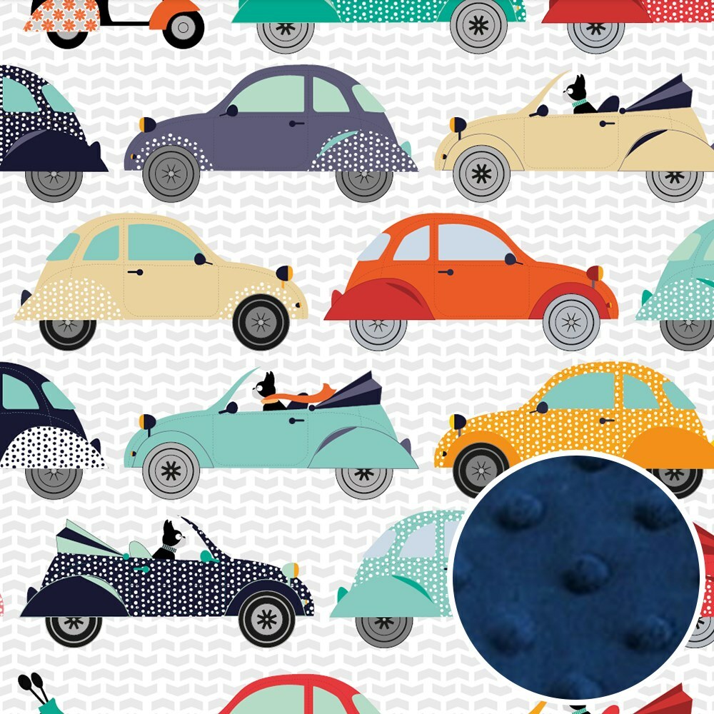 La Millou波蘭 單面巧柔豆豆毯｜法鬥噗噗車｜勇氣海軍藍