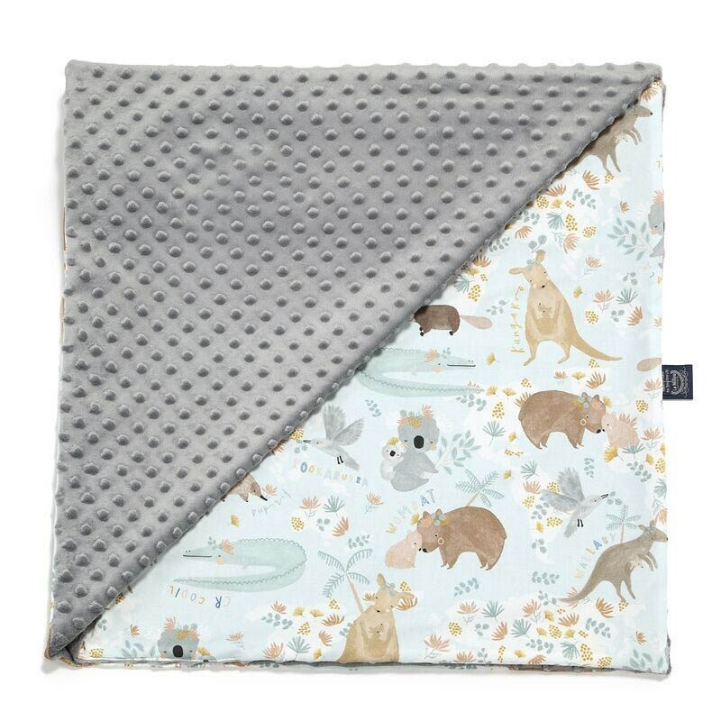 La Millou波蘭 單面巧柔豆豆毯｜澳洲森友會(藍底)｜銀河星空灰